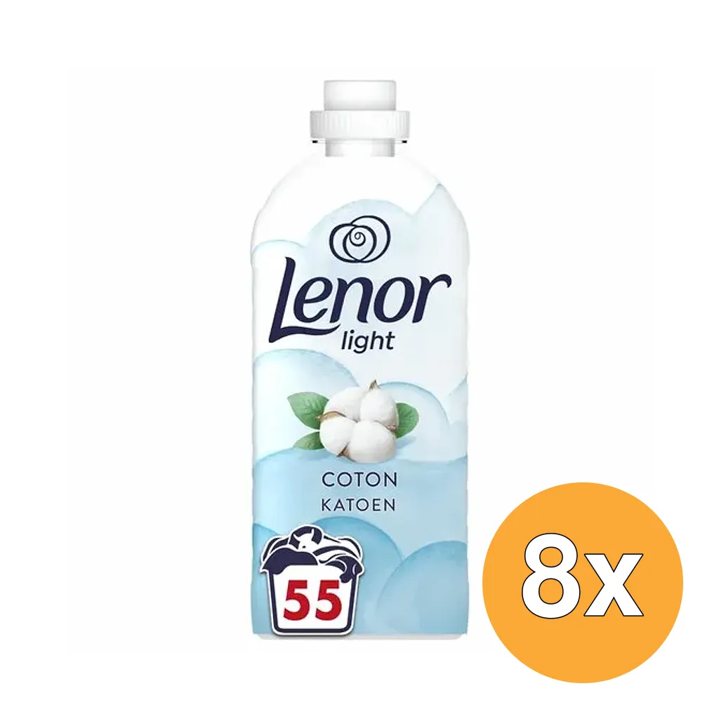 8x Lenor Wasverzachter Katoen Fris 55 Wasbeurten (1150 ml)