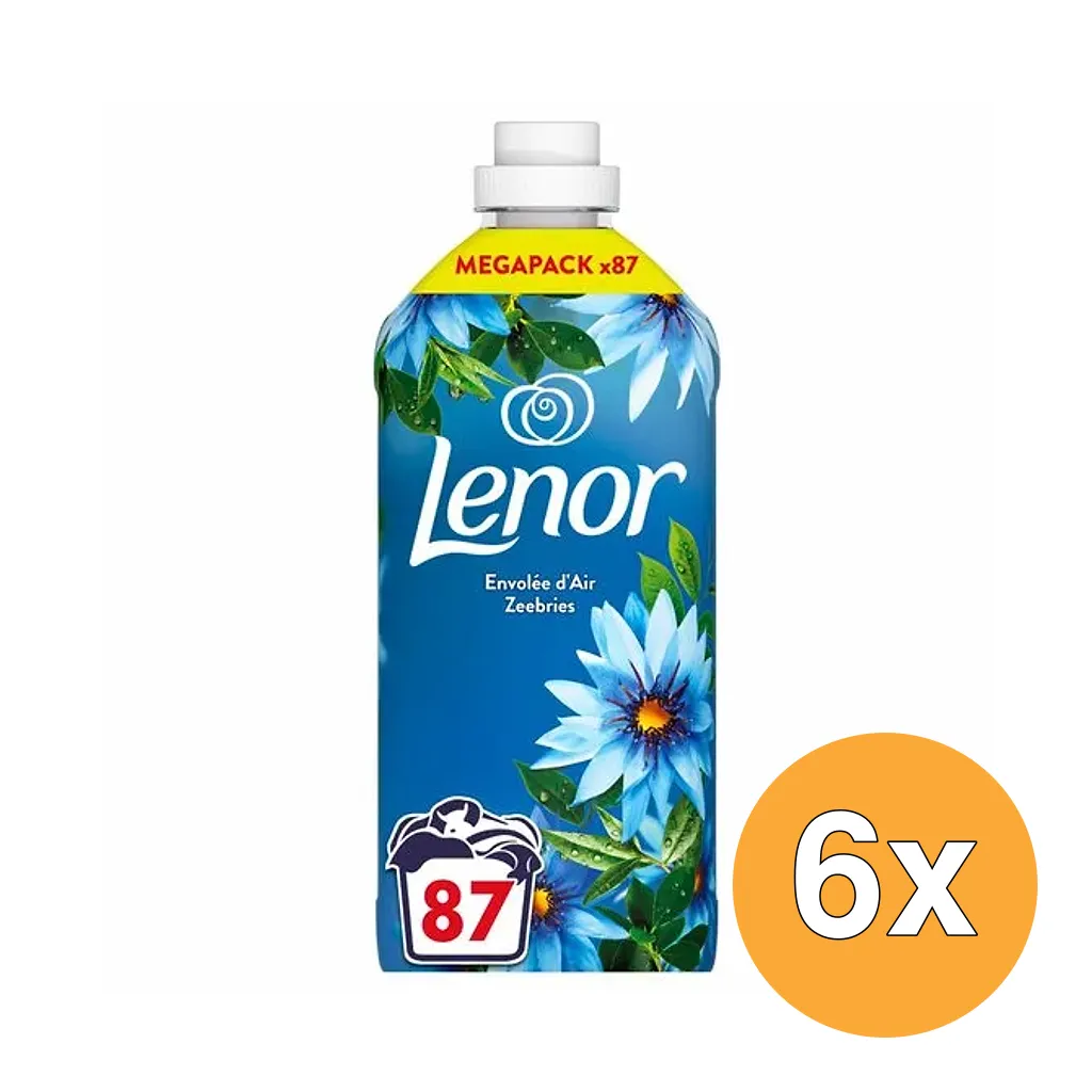 6x Lenor Wasverzachter Zeebries 87 Wasbeurten (1872 ml)