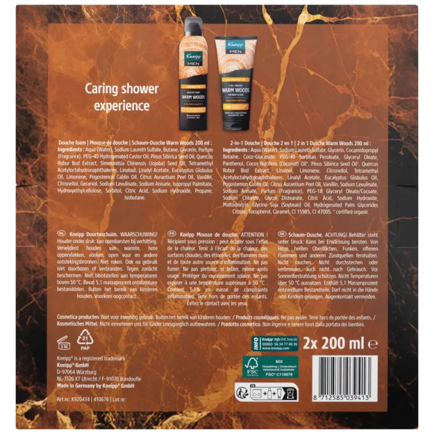 Kneipp Giftset Men Warm Woods Favourites (2 x 200 ml) - image 2