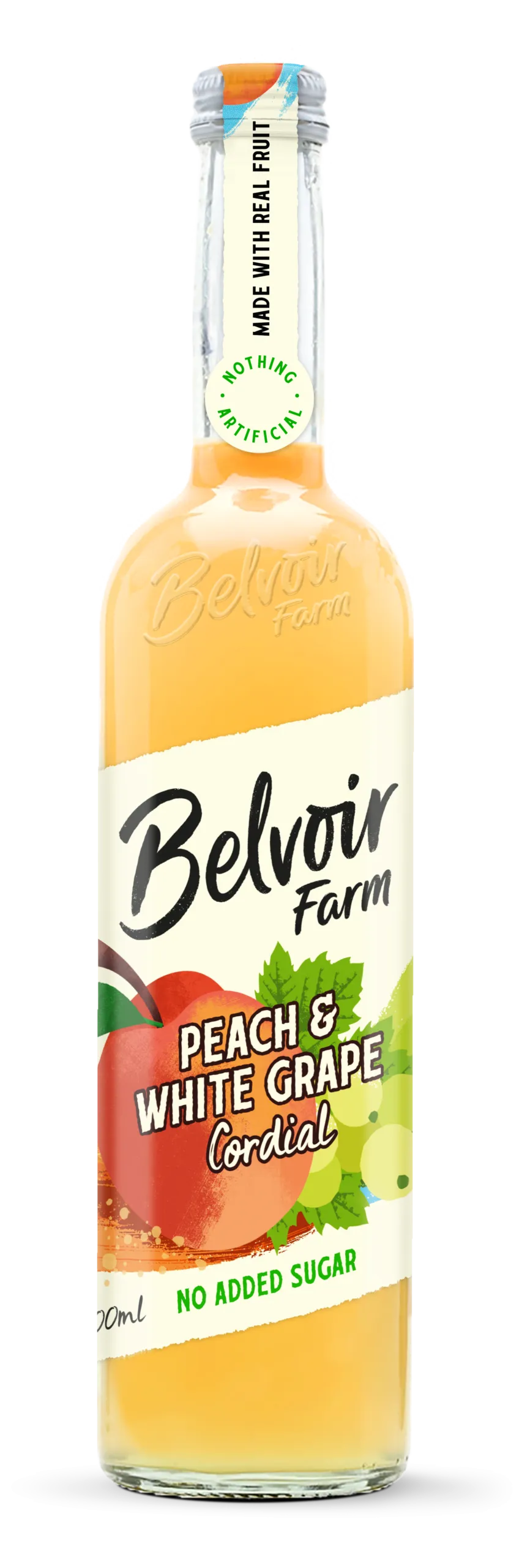 Belvoir Farm No added Sugar Peach & White Grape Cordial (500 ml)