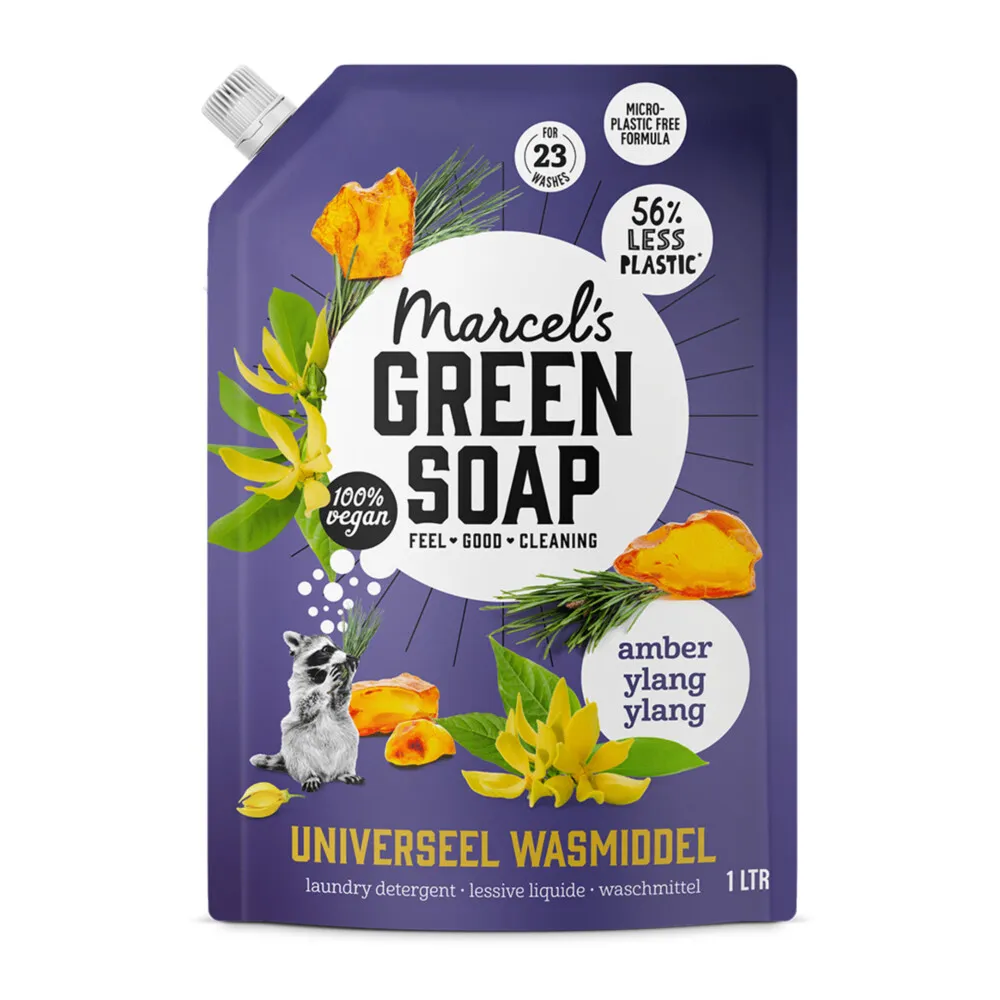 Marcel's Green Soap Wasmiddel Amber & Ylang Ylang Navulling (1000 ml)