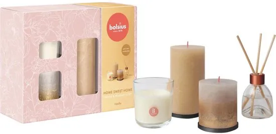 Bolsius - Giftset - Medium - Home Sweet Home - Vanille (1 stuk)