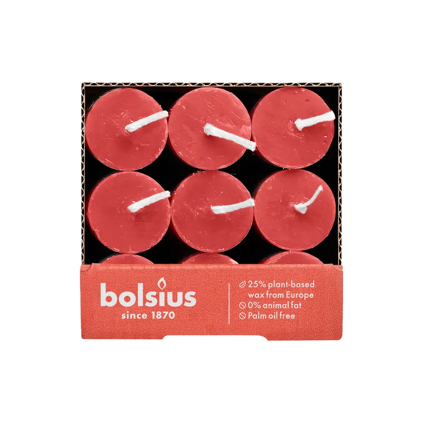 Bolsius - Rustiek Tafelkaars Blossom Pink (9 stuks)