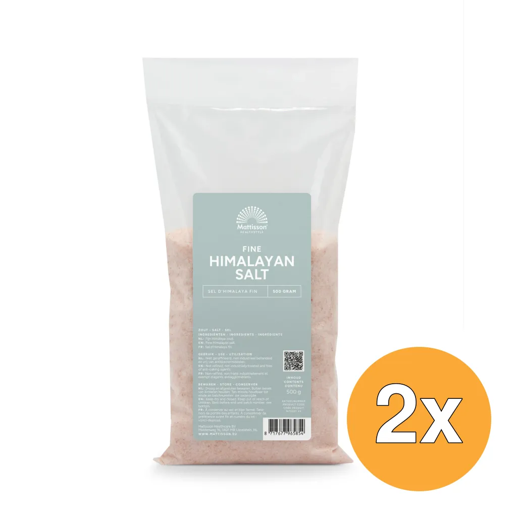 2x Mattisson Himalaya Zout Fijn Navulzak (500 gr)
