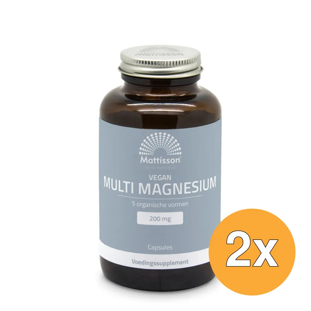 2x Mattisson Vegan Multi Magnesium 200 Mg (120 capsules)