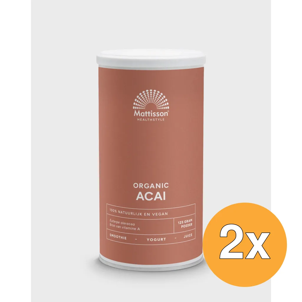 2x Mattisson Acai Poeder Euterpe Oleracea Organic Bio (125 gr)