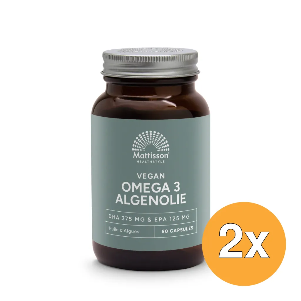 2x Mattisson Vegan Omega 3 Algenolie Dha 37 5Mg Epa 125Mg (60 softgels)