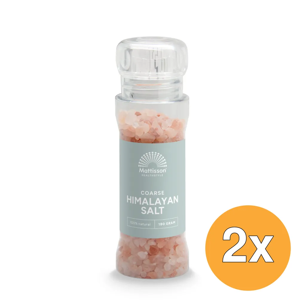 2x Mattisson Himalaya Zoutgrof Gemalen Molen Hervulbaar (180 gr)