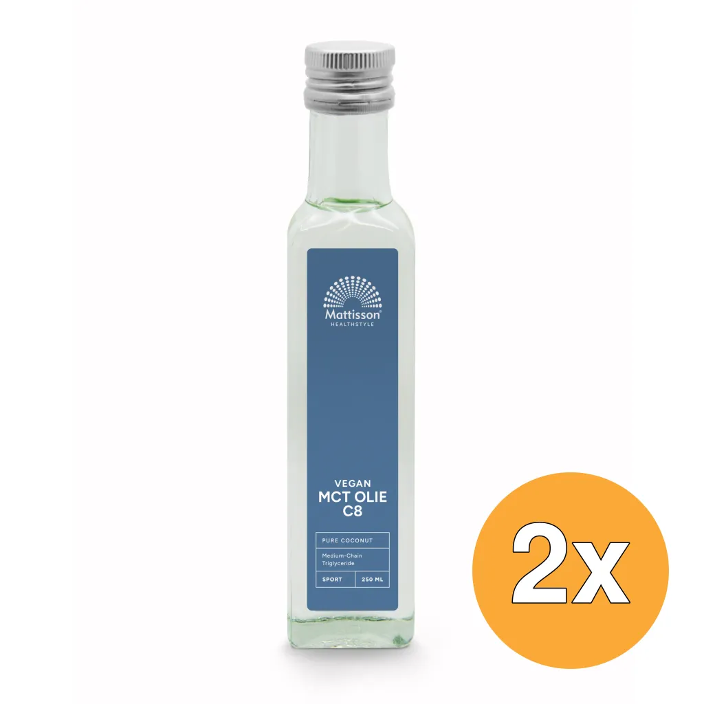 2x Mattisson Mct Olie C8 - Coconut Pure - 99% Caprylic Acid (250 ml)