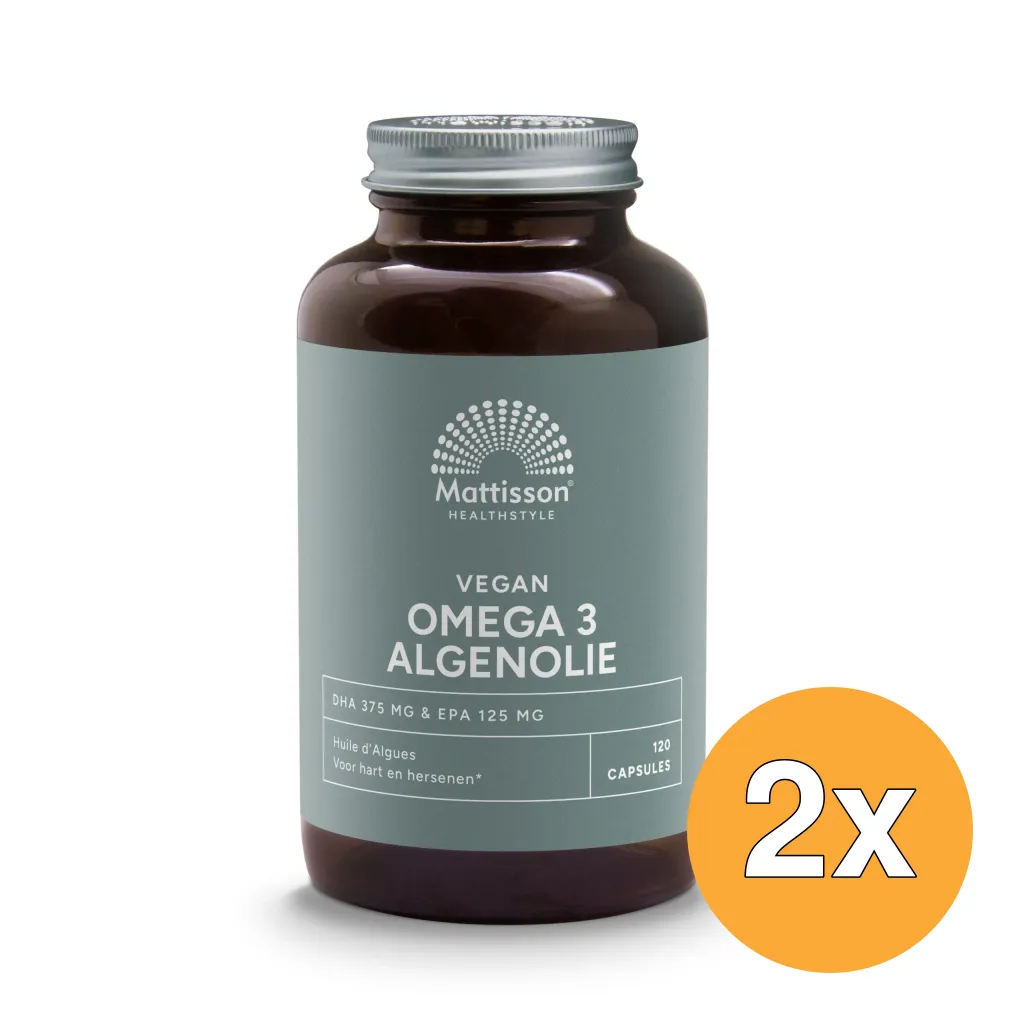2x Mattisson Vegan Omega 3 Algenolie Dha 37 5Mg Epa 125Mg (120 softgels)