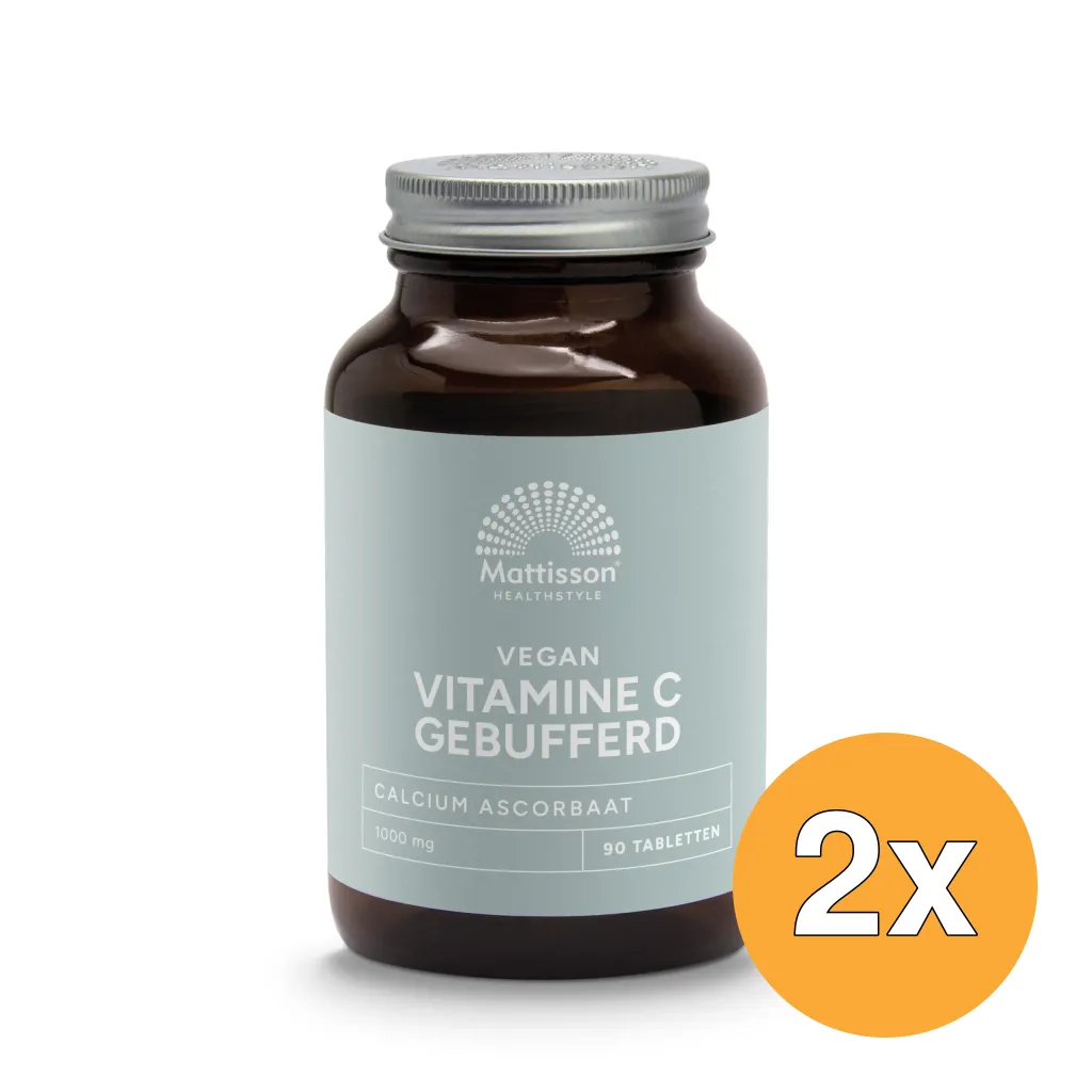 2x Mattisson Vitamine C 1000Mg Calcium Ascorbaat (90 tabletten)