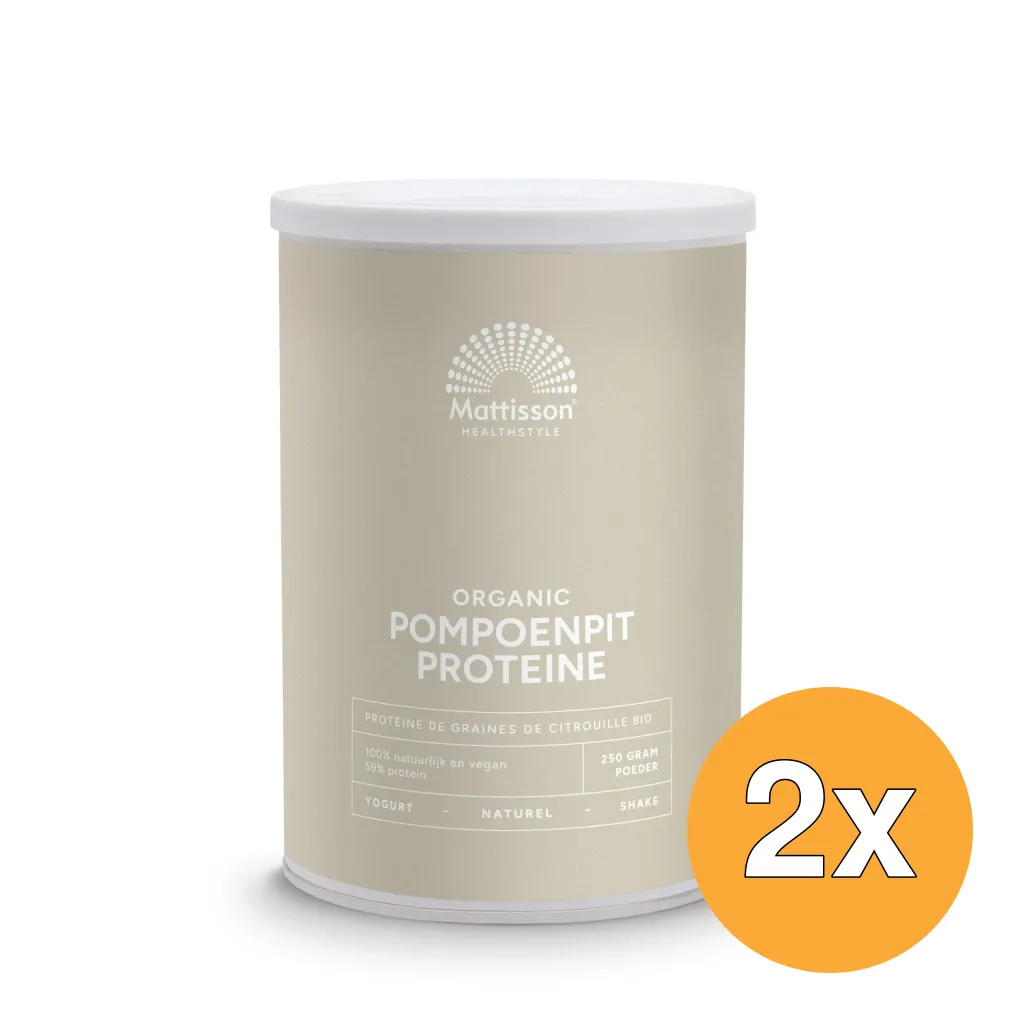 2x Mattisson Vegan Pompoenpit Proteine 58% Bio (250 gr)