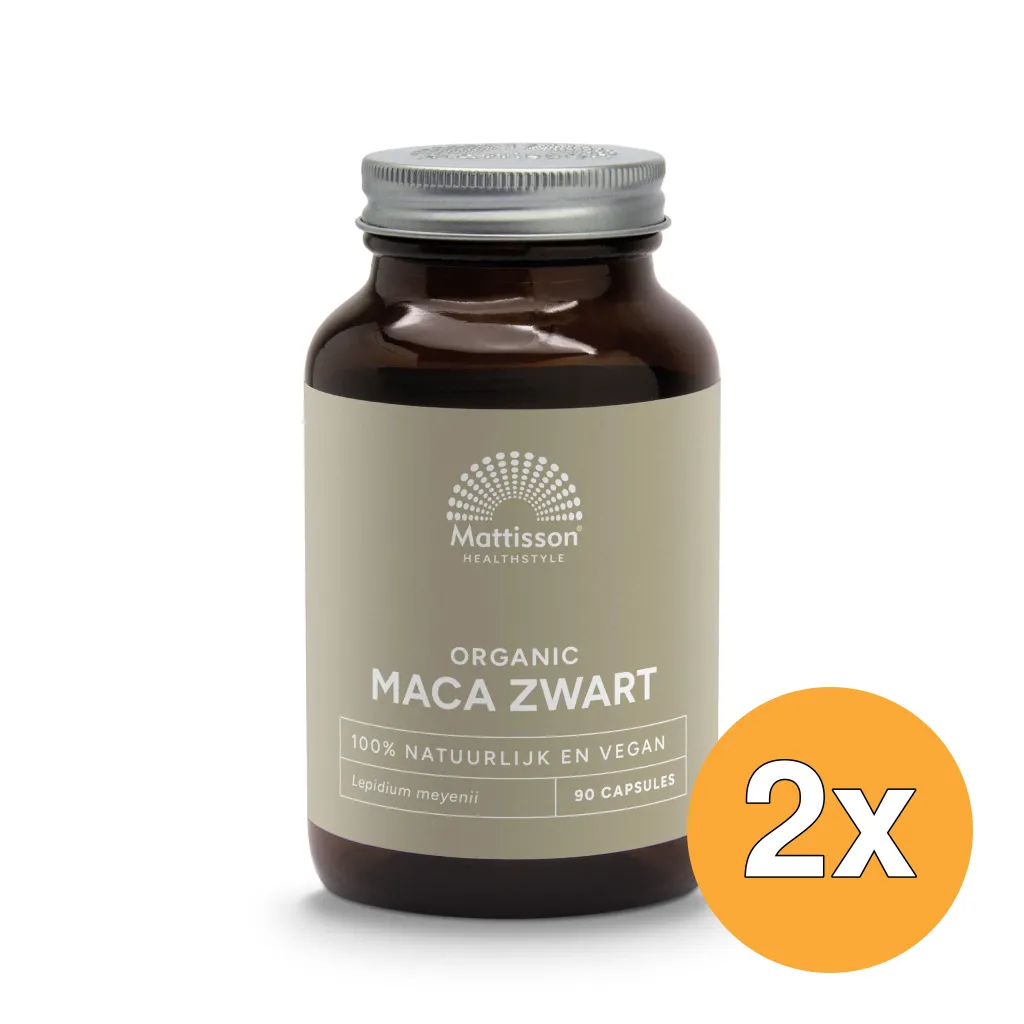 2x Mattisson Biologische Zwarte Maca 750Mg (90 capsules)