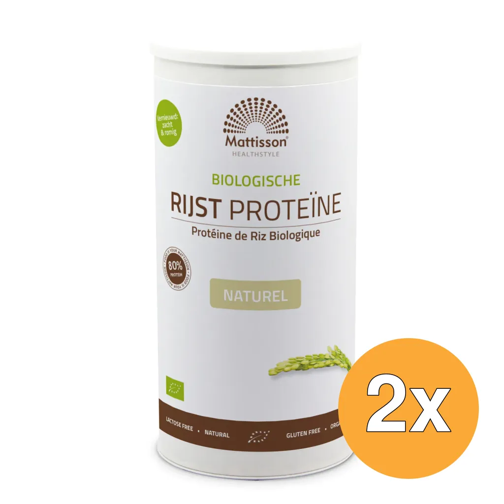 2x Mattisson Rijst Proteine Naturel Vegan 80% Bio (500 gr)