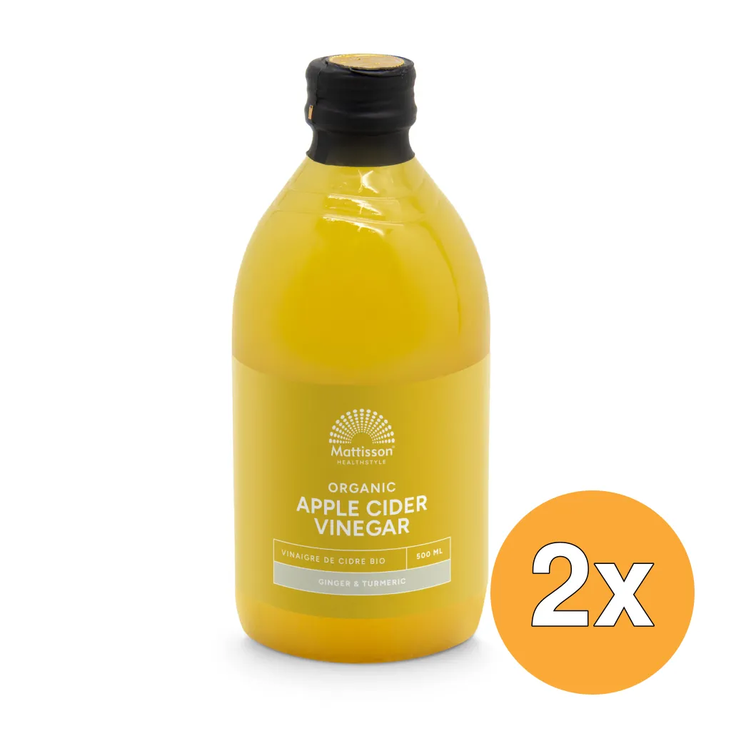 2x Mattisson Organic Apple Cider Vinegar Ginger Bio (500 ml)