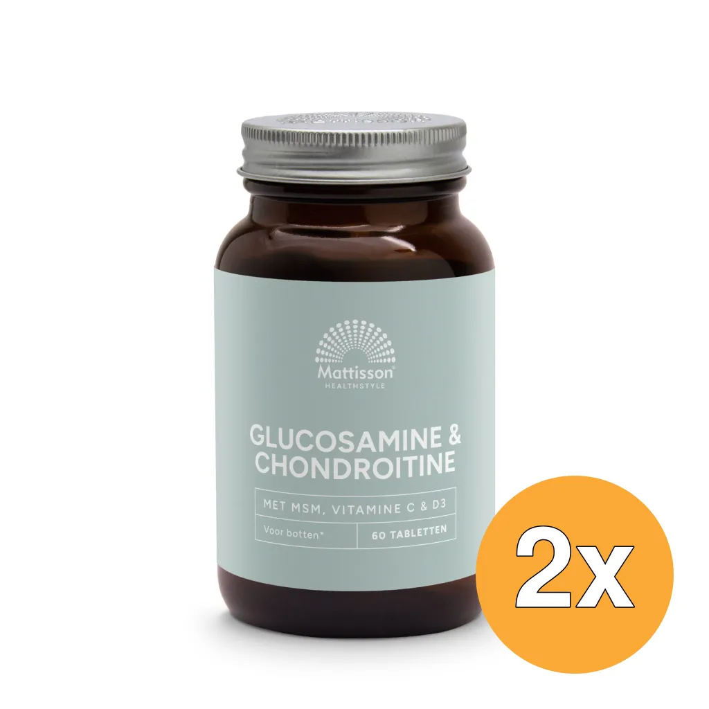 2x Mattisson Glucosamine Chondroitine Met Msm, Vitamine C & D3 (60 tabletten)
