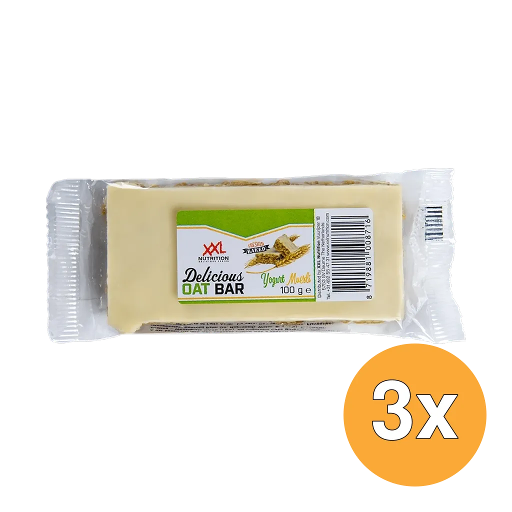 3x XXL Nutrition Delicious Oat Bar Yoghurt Muesli (100 gr)