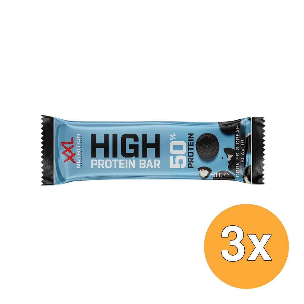 3x XXL Nutrition High Proteine Bar Cookies & Cream (50 gr)