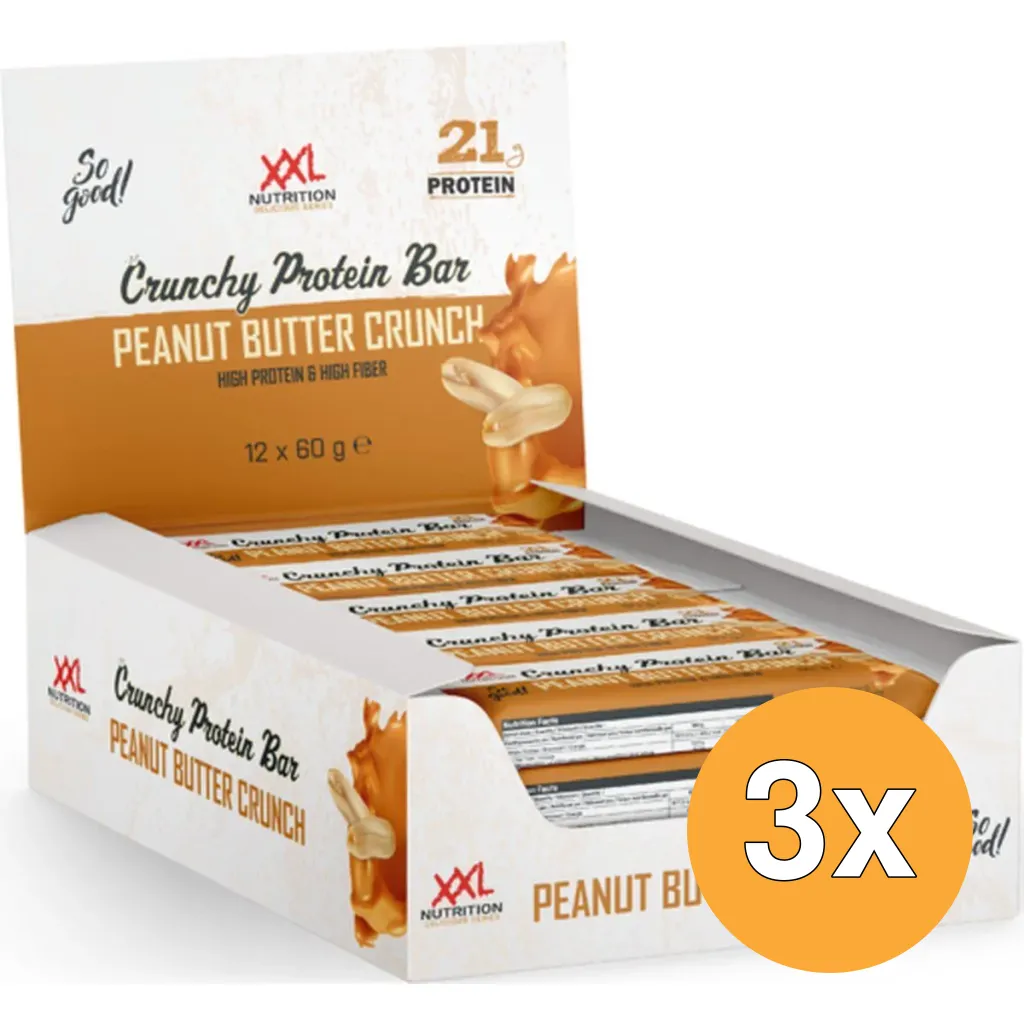 3x XXL Nutrition Crunchy Protein Bar Peanut Butter Crunch (60 gr)