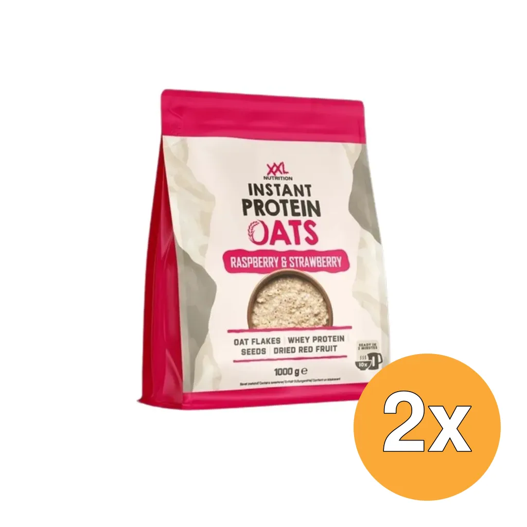 2x XXL Nutrition Instant Protein Oats Aardbei/Framboos (1000 gr)