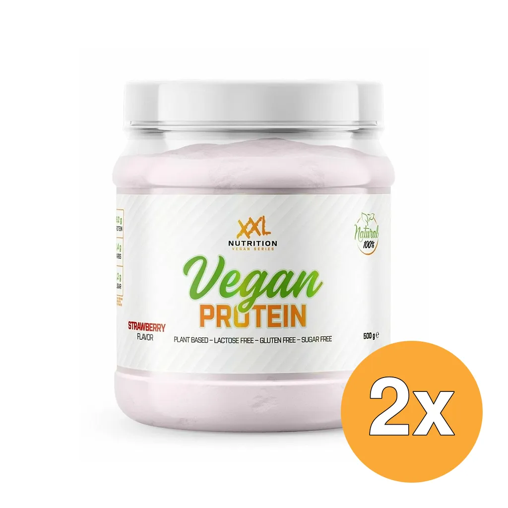 2x XXL Nutrition Vegan Protein Aardbei (500 gr)