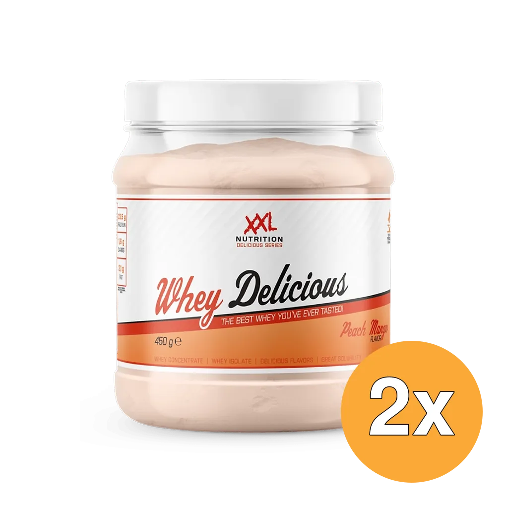 2x XXL Nutrition Whey Delicious Perzik / Mango (450 gr)