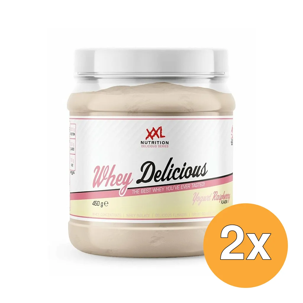 2x XXL Nutrition Whey Delicious Yoghurt Raspberry (450 gr)