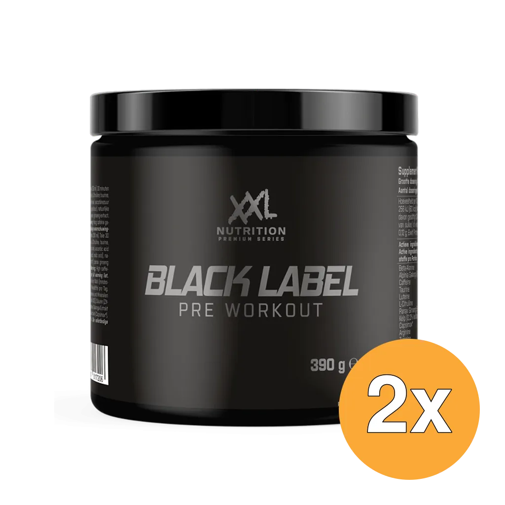 2x XXL Nutrition Black Label Pre Workout Orange Fruit (390 gr)