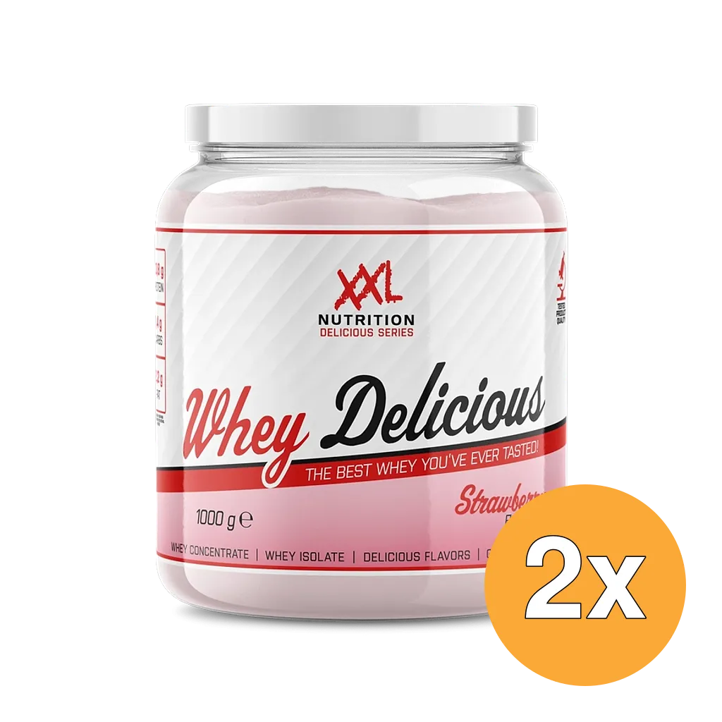 2x XXL Nutrition Whey Delicious Aardbei (1000 gr)