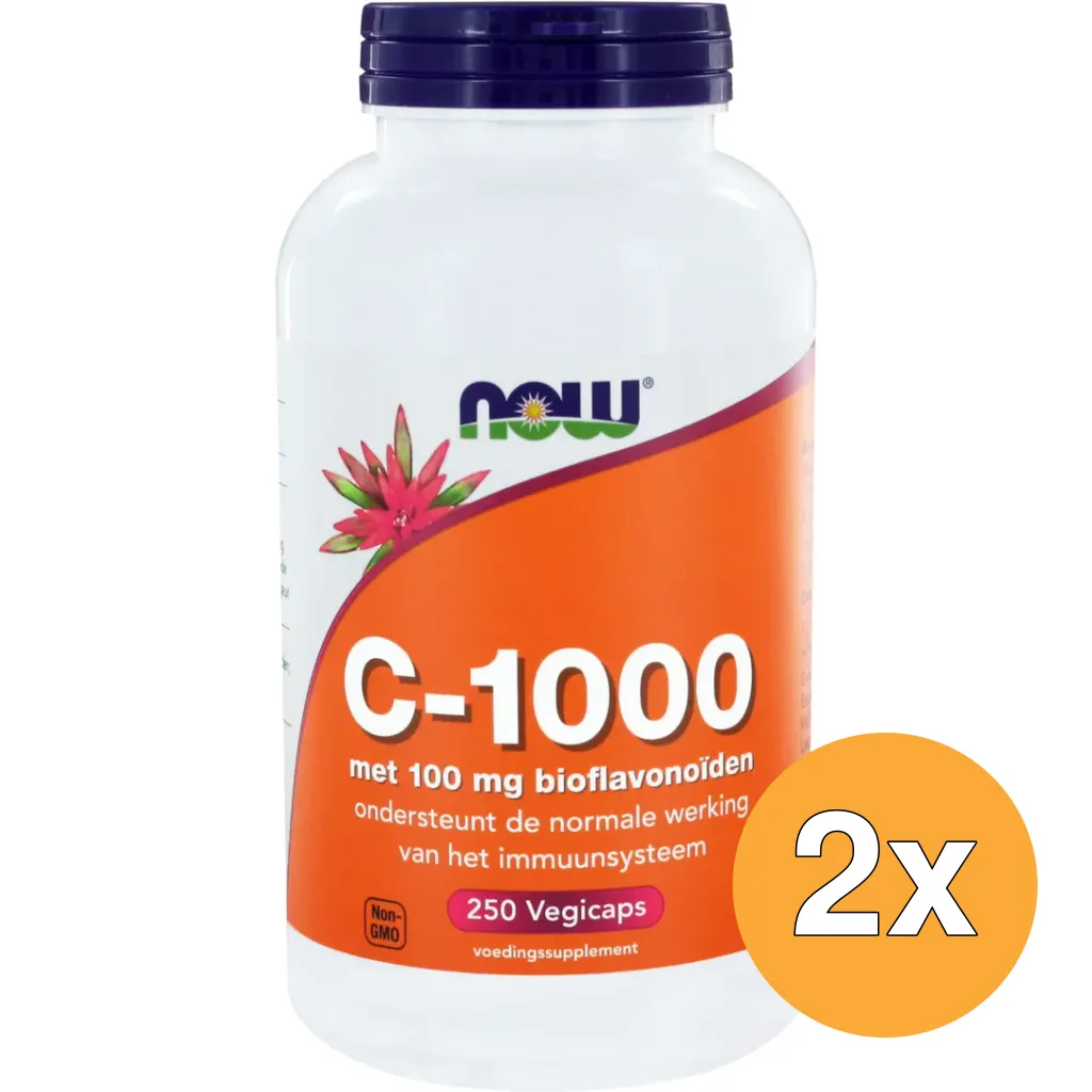 2x Now Vitamine C 1000 mg bioflavonoiden (250 vega capsules)