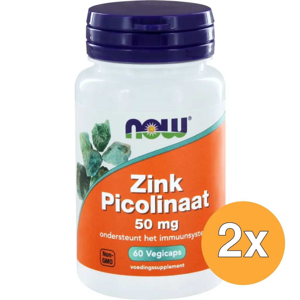 2x Now Zink picolinaat 50mg (60 vega capsules)