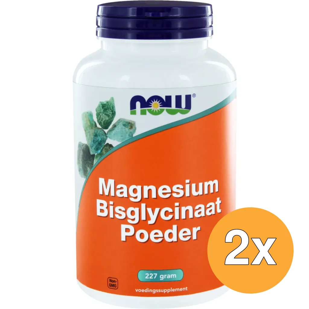 2x Now Magnesium bisglycinaat poeder (227 gr)