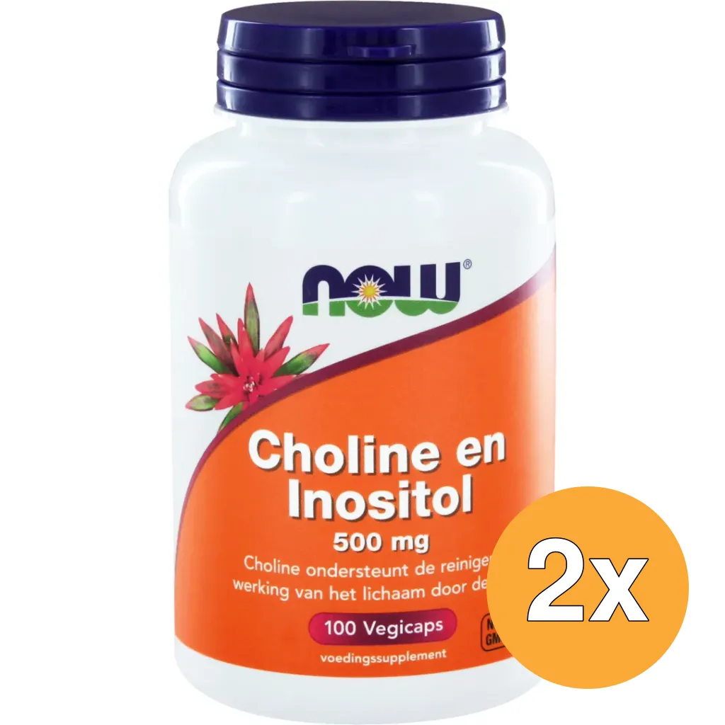 2x Now Choline en inositol 500 mg (100 vega capsules)