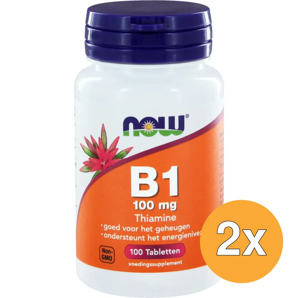 2x Now Vitamine B1 100 mg (100 tabletten)