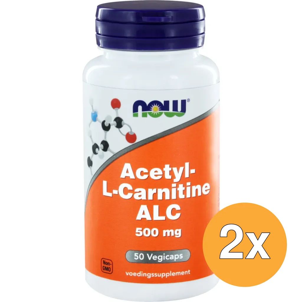 2x Now Acetyl L-Carnitine 500 mg (50 vega capsules)