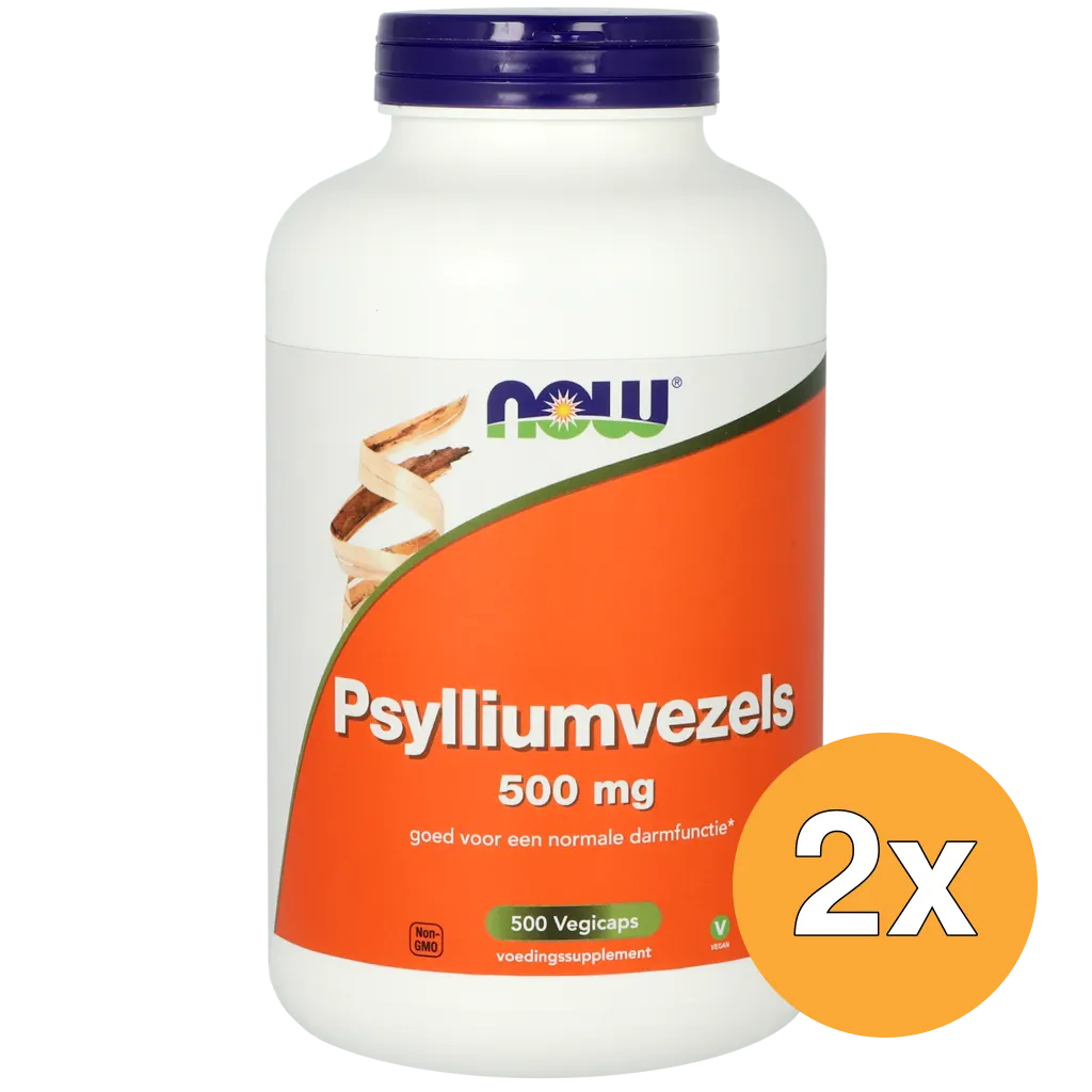 2x Now Psylliumvezels 500 mg (500 vega capsules)