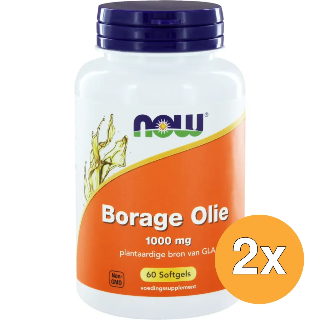 2x Now Borage Olie 1000 Mg (60 softgels)