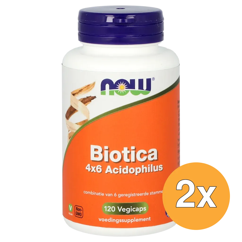 2x Now Biotica 4X6 Acidophilus (120 vega capsules)