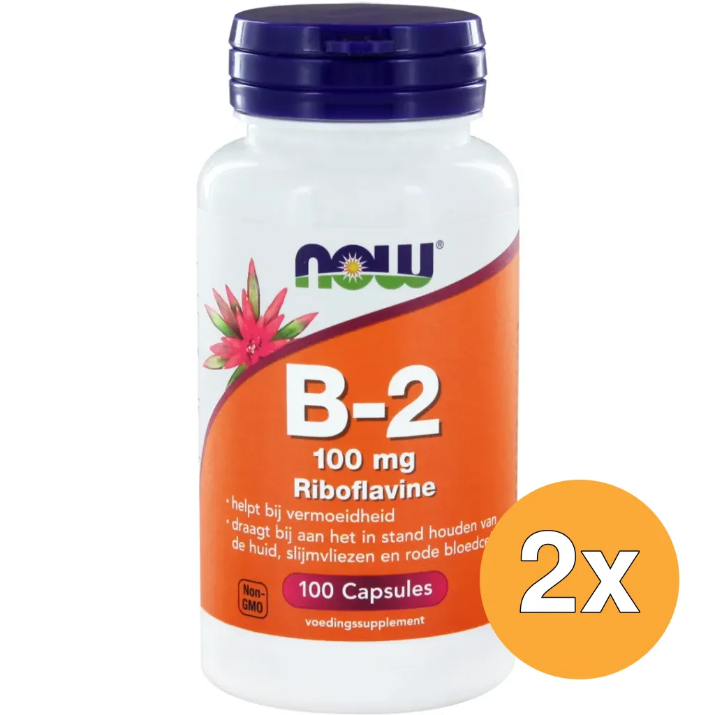 2x Now Vitamine B2 100 mg (100 capsules)