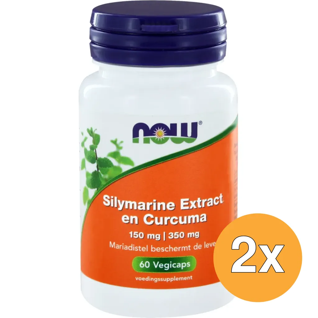 2x Now Silymarine/mariadistel extract en curcuma (60 vega capsules)