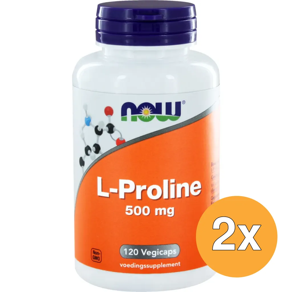 2x Now L-Proline 500 mg (120 vega capsules)