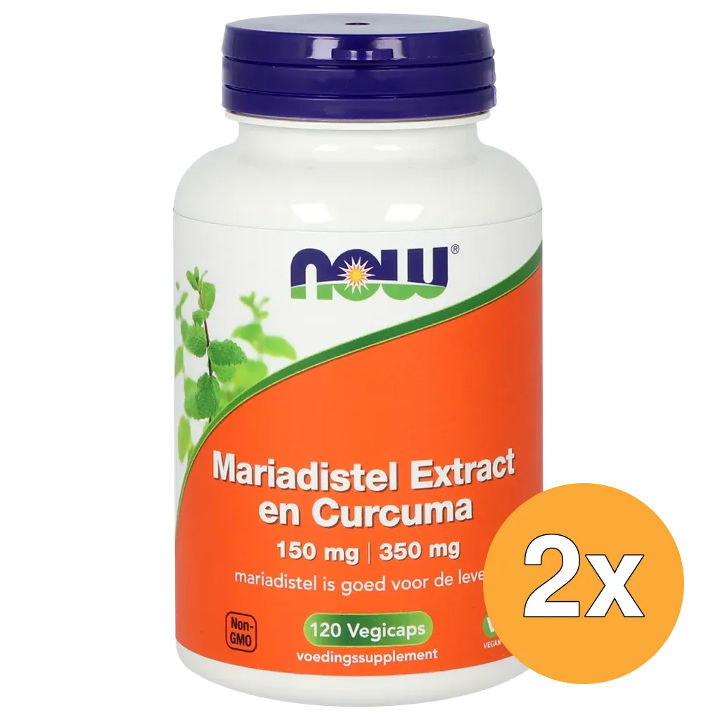 2x Now Mariadistel Extract 150Mg En Curcuma 350Mg (120 vega capsules)