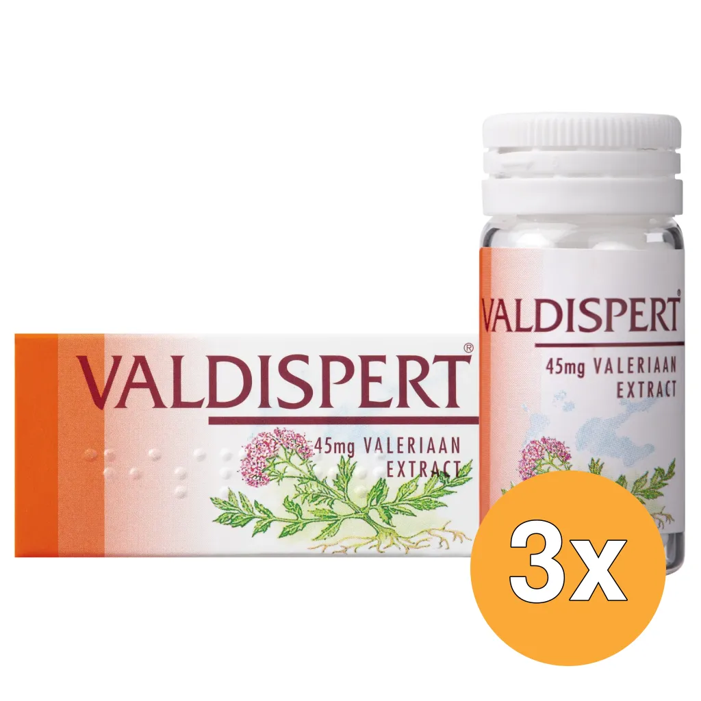 3x Valdispert 45mg valeriaan extract (100 dragees)