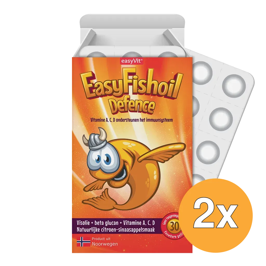 2x Easyvit Easyfishoil defence (30 kauwtabletten)