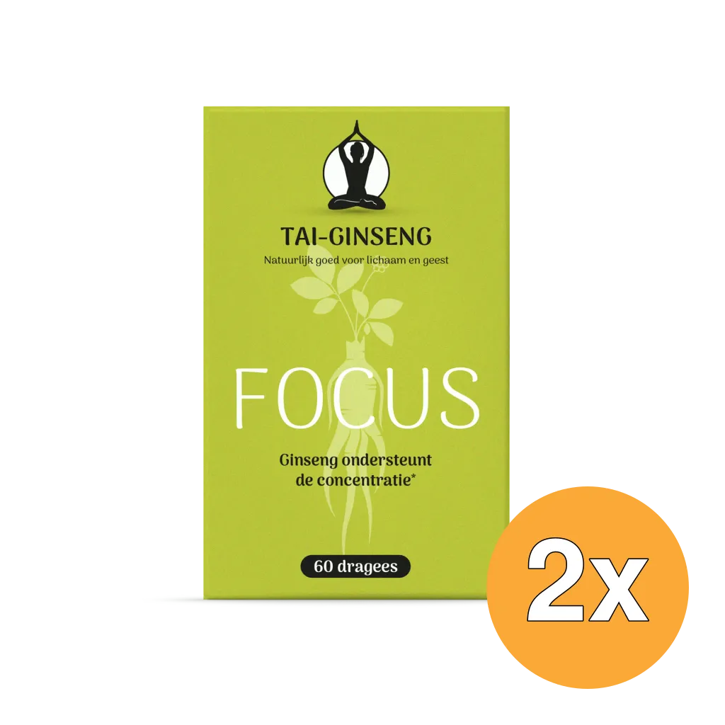 2x Tai-Ginseng Focus dragees (60 stuks)