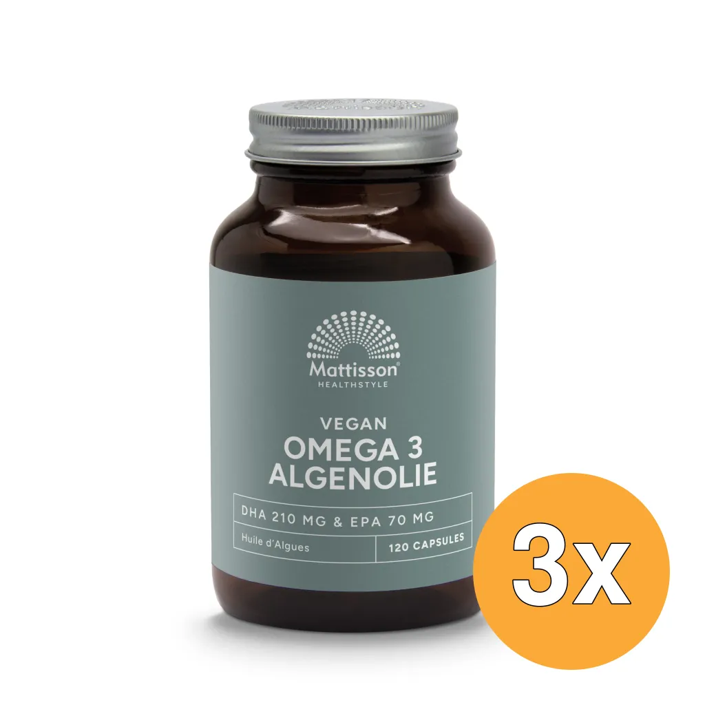 3x Mattisson Vegan Omega-3 Algenolie Dha 210Mg Epa 70Mg (120 vega capsules)