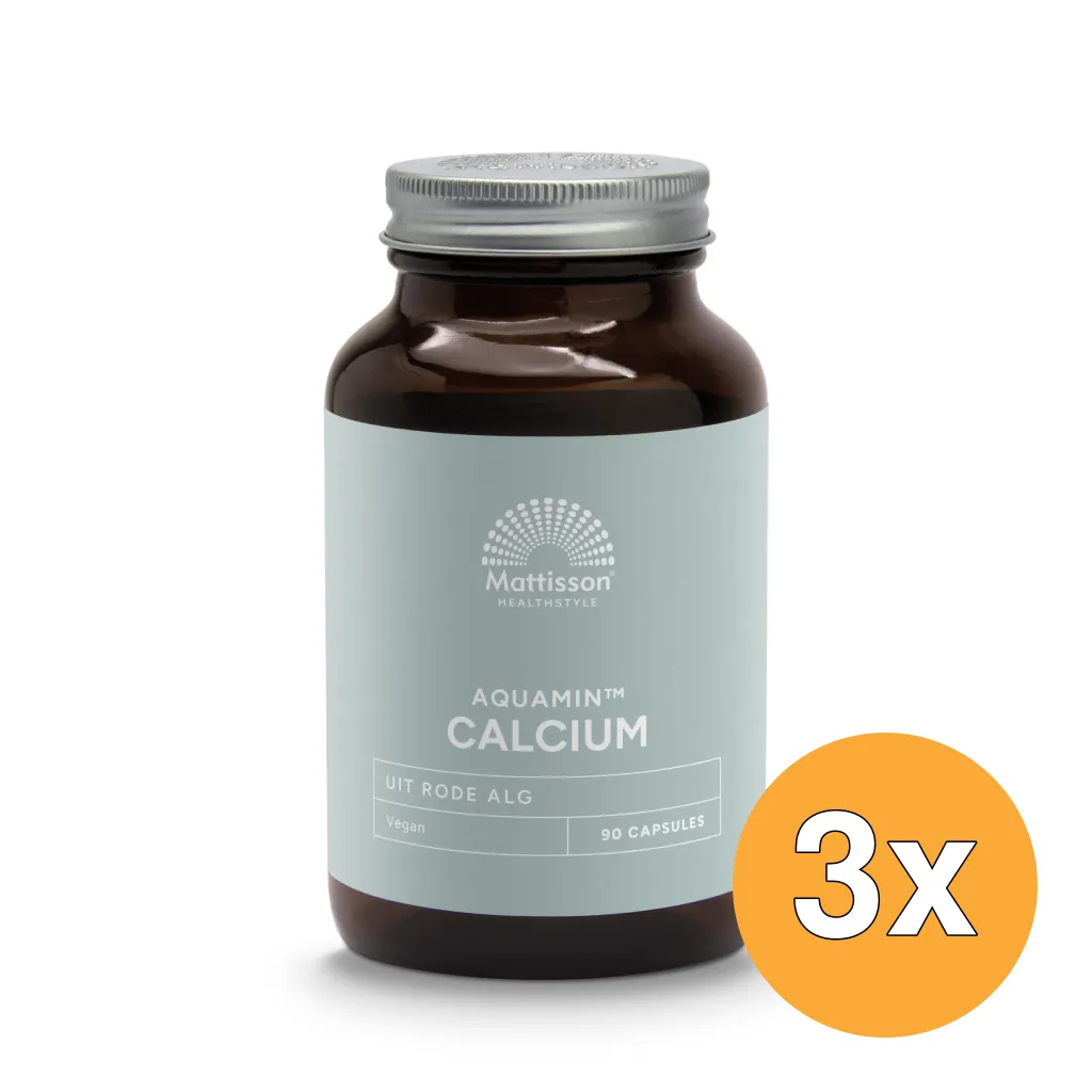 3x Mattisson Vegan Calcium Uit Rode Alg Aquamin Ca (90 vega capsules)