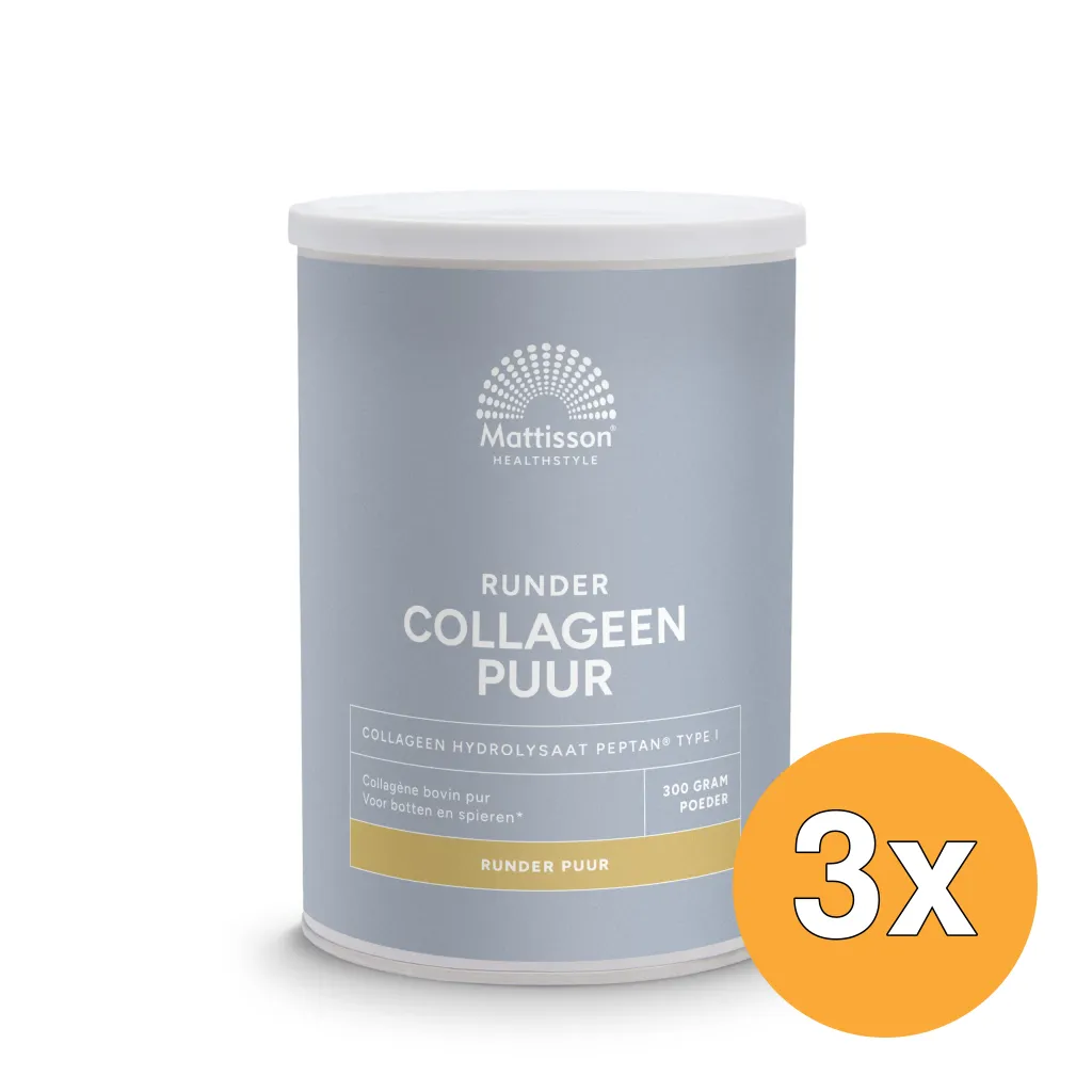 3x Mattisson Runder Collageen Poeder Peptan (300 gr)