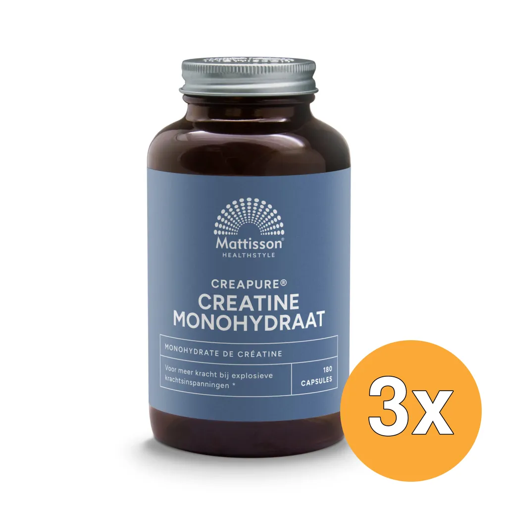 3x Mattisson Creatine Monohydraat Creapure (180 vega capsules)