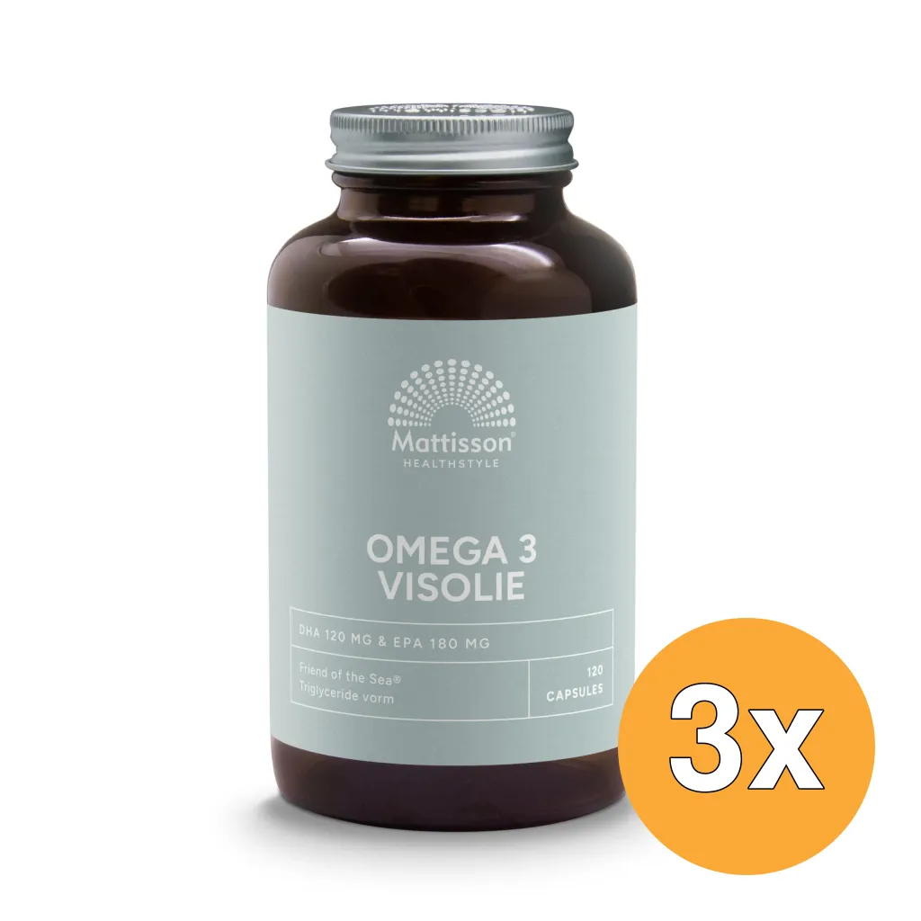 3x Mattisson Fos Omega 3 Visolie Epa 18% / Dha 12% 1000Mg (120 capsules)
